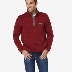 L.L. Bean Mountain Red Sweater Fleece Pullover Sz Large